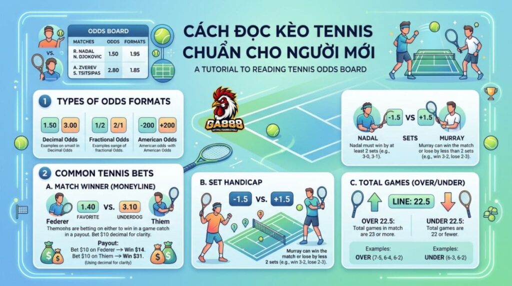 Cách đọc kèo tennis chuẩn cho người mới