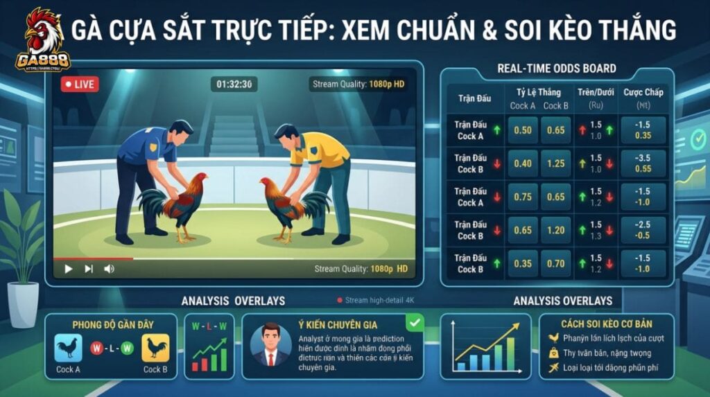 Đá Gà Cựa Sắt Trực Tiếp: Xem Chuẩn & Soi Kèo Thắng