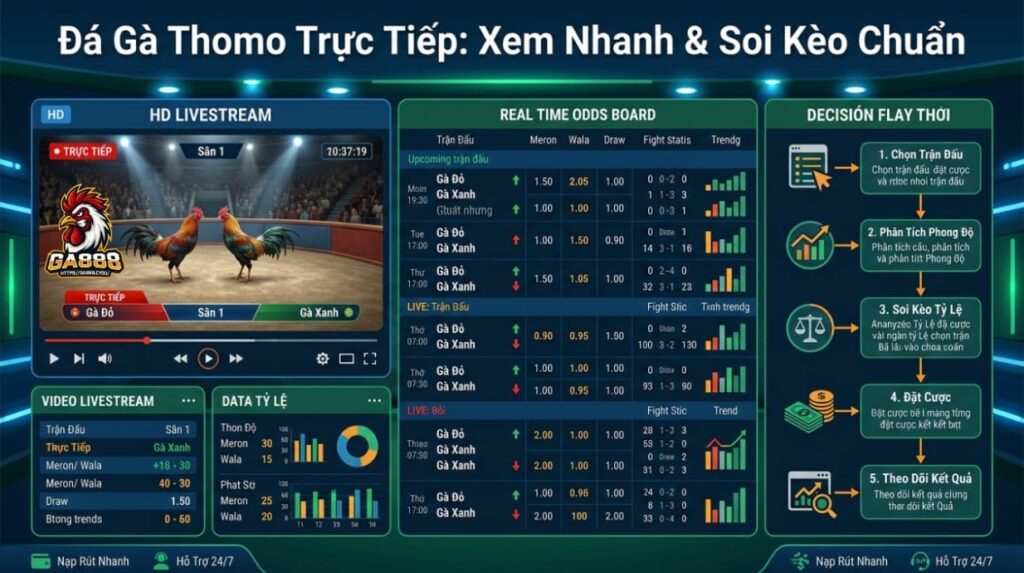 Đá Gà Thomo Trực Tiếp: Xem Nhanh & Soi Kèo Chuẩn