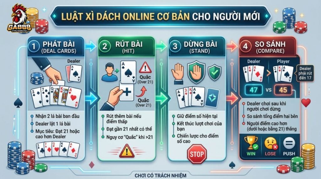 Luật Xì Dách online cơ bản cho người mới