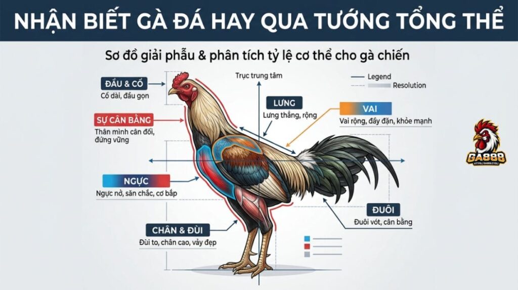 Nhận biết gà đá hay qua tướng tổng thể