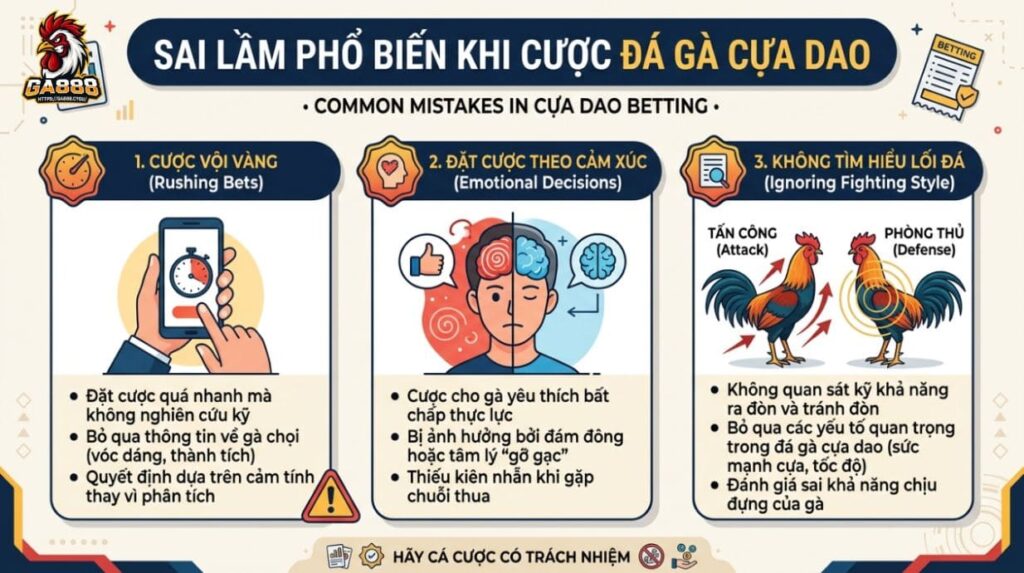 Sai lầm phổ biến khi cược đá gà cựa dao