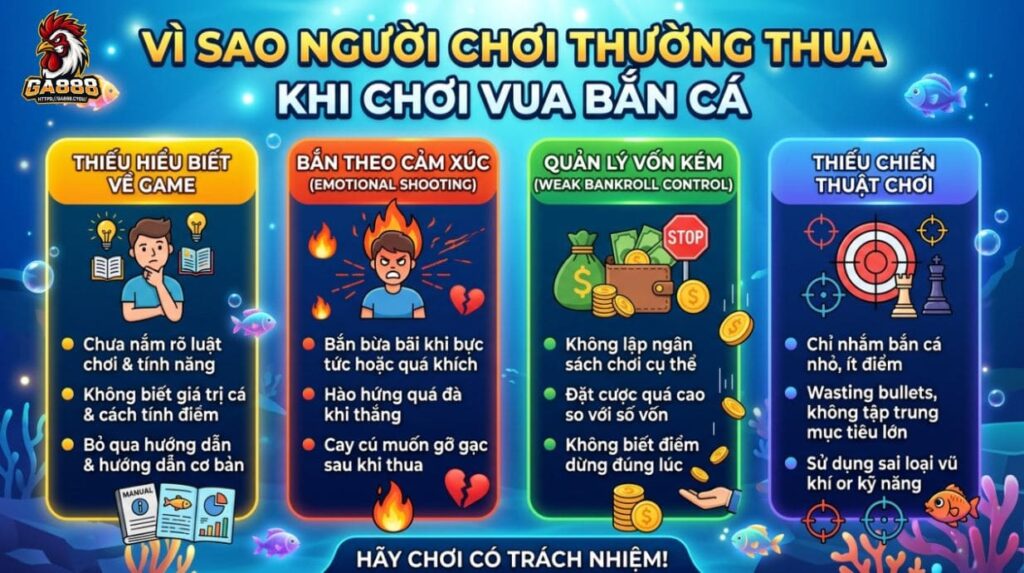 Vì sao người chơi thường thua khi chơi Vua Bắn Cá