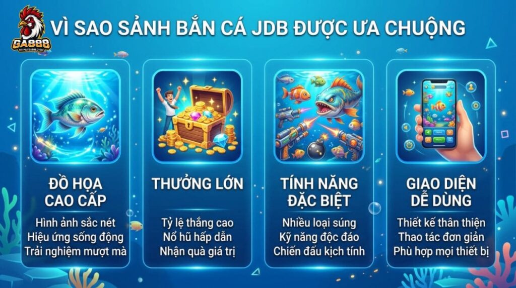 Vì sao Sảnh Bắn Cá JDB được ưa chuộng