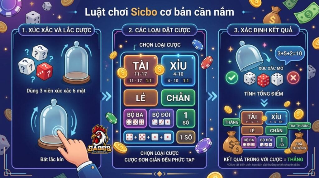 Luật chơi Sicbo cơ bản cần nắm
