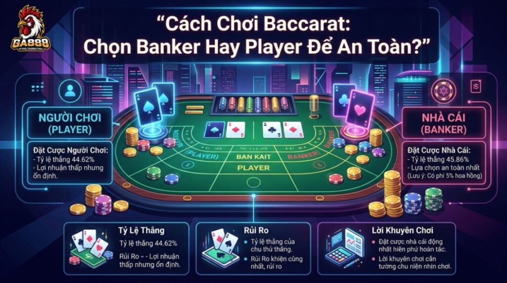 Cách Chơi Baccarat: Chọn Banker Hay Player Để An Toàn?