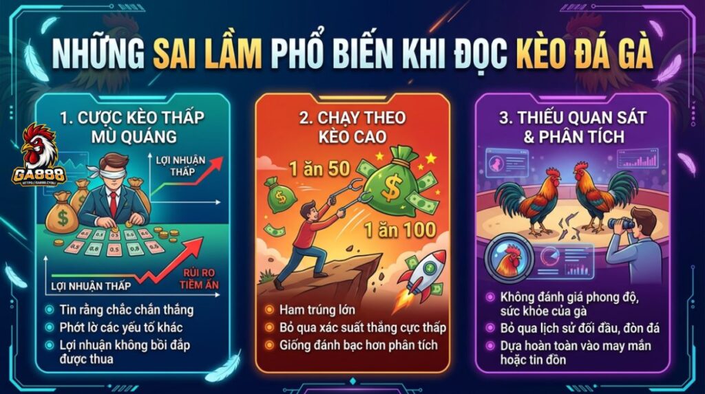 Những sai lầm phổ biến khi đọc kèo đá gà