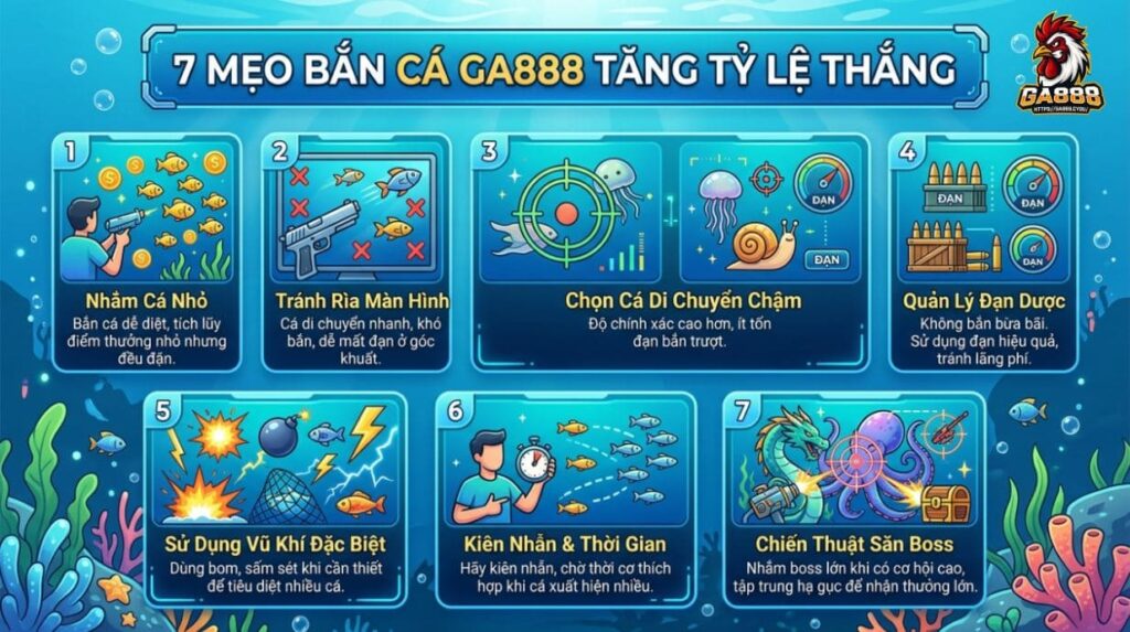 7 mẹo bắn cá GA888 tăng tỷ lệ thắng