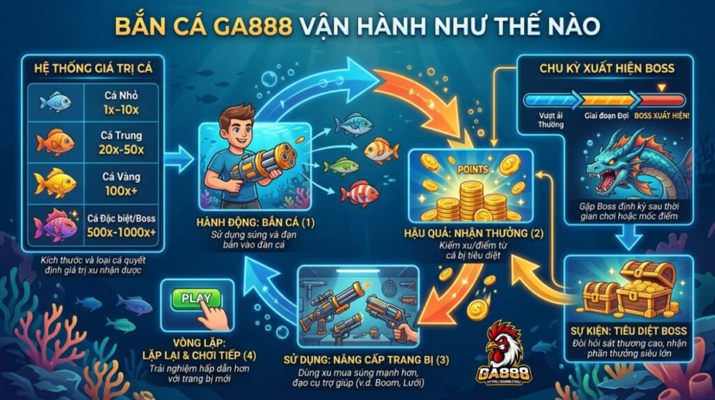 Bắn cá GA888 vận hành như thế nào