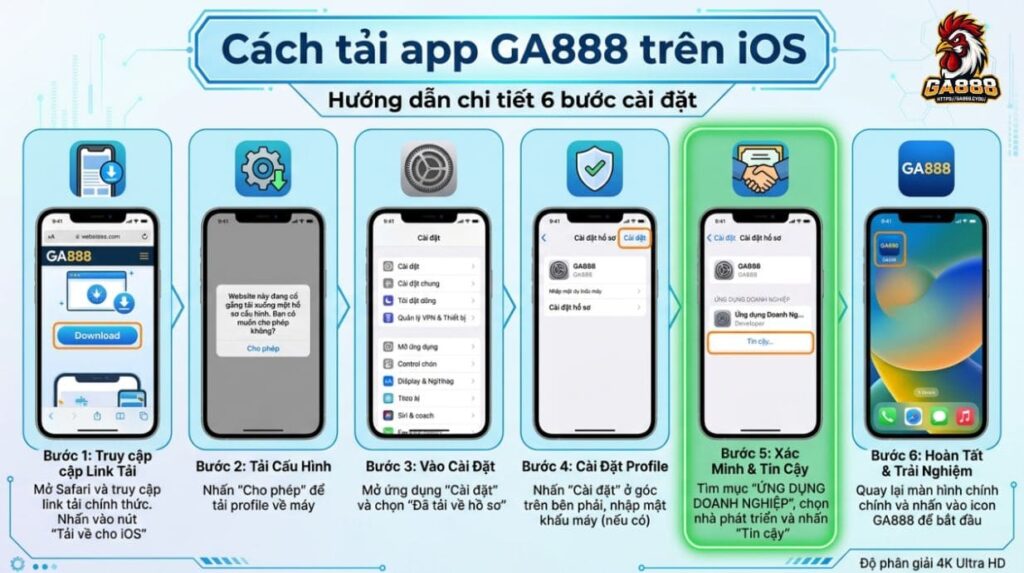 Cách tải app GA888 trên iOS