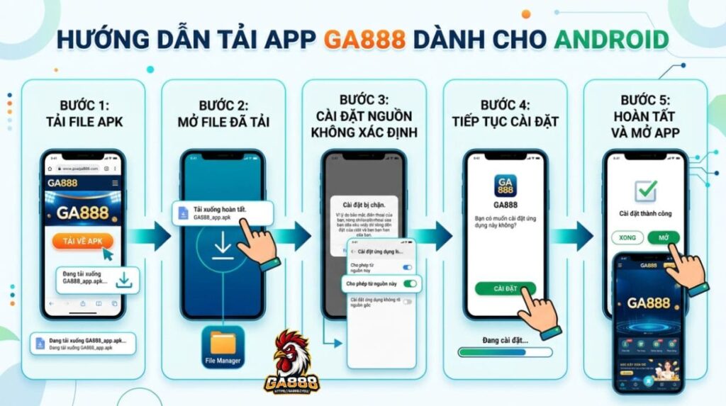 Hướng dẫn tải app GA888 dành cho Android