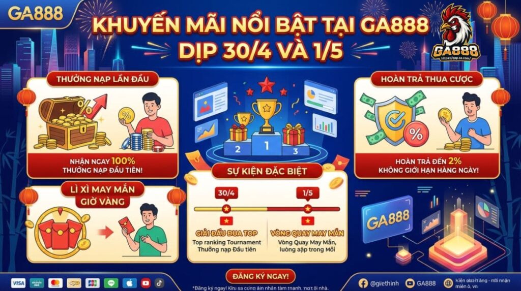 Khuyến Mãi Nổi Bật Tại GA888 Dịp 30/4 Và 1/5