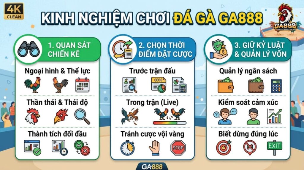 Kinh nghiệm chơi Đá Gà GA888