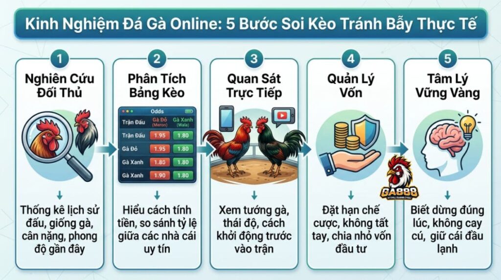 Kinh Nghiệm Đá Gà Online: 5 Bước Soi Kèo Tránh Bẫy Thực Tế