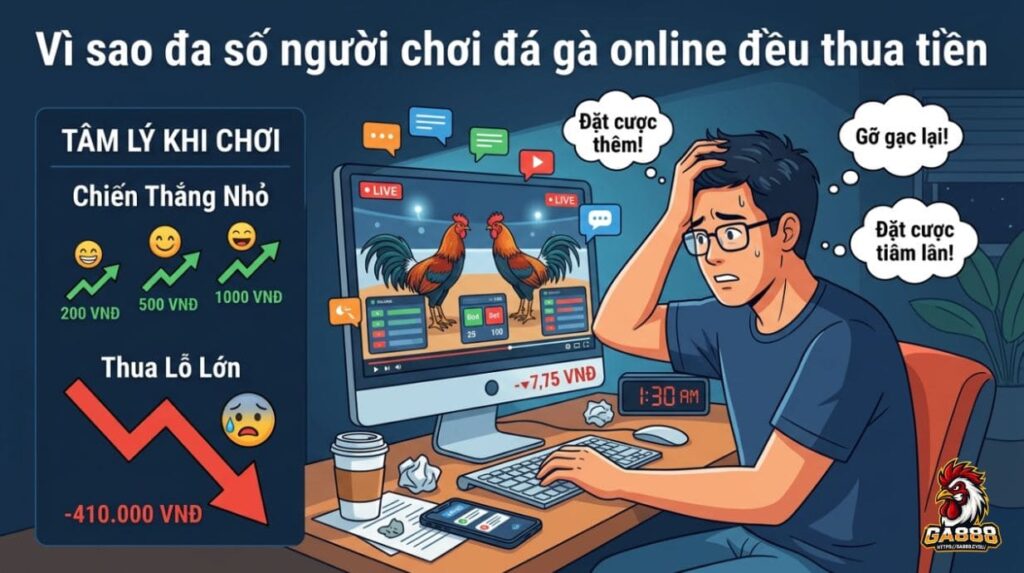 Vì sao đa số người chơi đá gà online đều thua tiền
