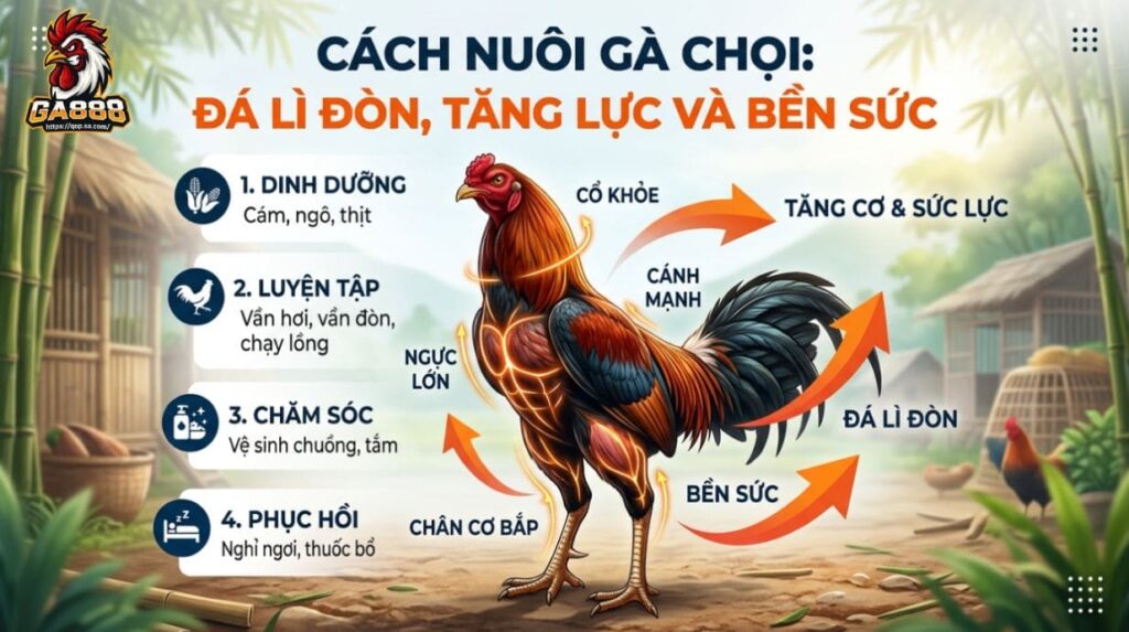 Cách Nuôi Gà Chọi: Đá Lì Đòn, Tăng Lực Và Bền Sức