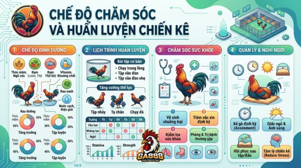 Chế Độ Chăm Sóc Và Huấn Luyện Chiến Kê