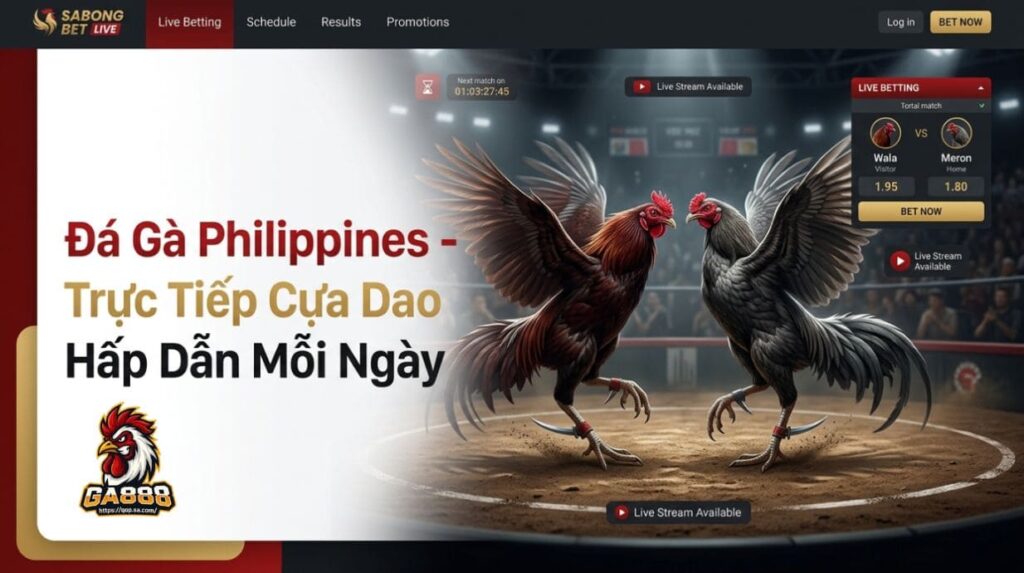 Đá Gà Philippines - Trực Tiếp Cựa Dao Hấp Dẫn Mỗi Ngày
