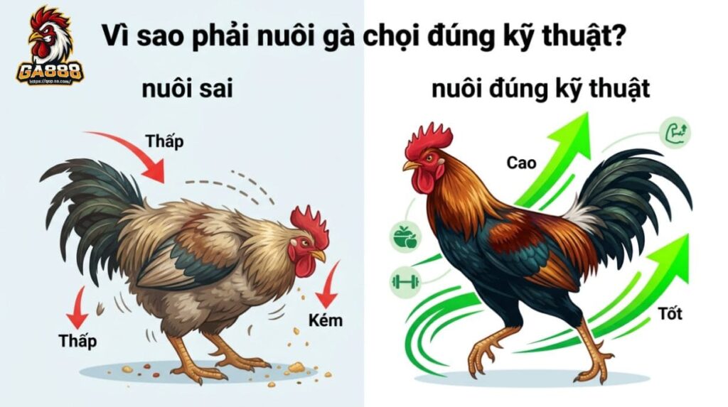 Vì sao phải nuôi gà chọi đúng kỹ thuật?