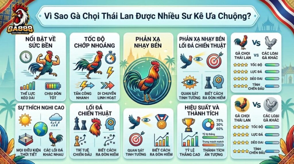Vì Sao Gà Chọi Thái Lan Được Nhiều Sư Kê Ưa Chuộng?
